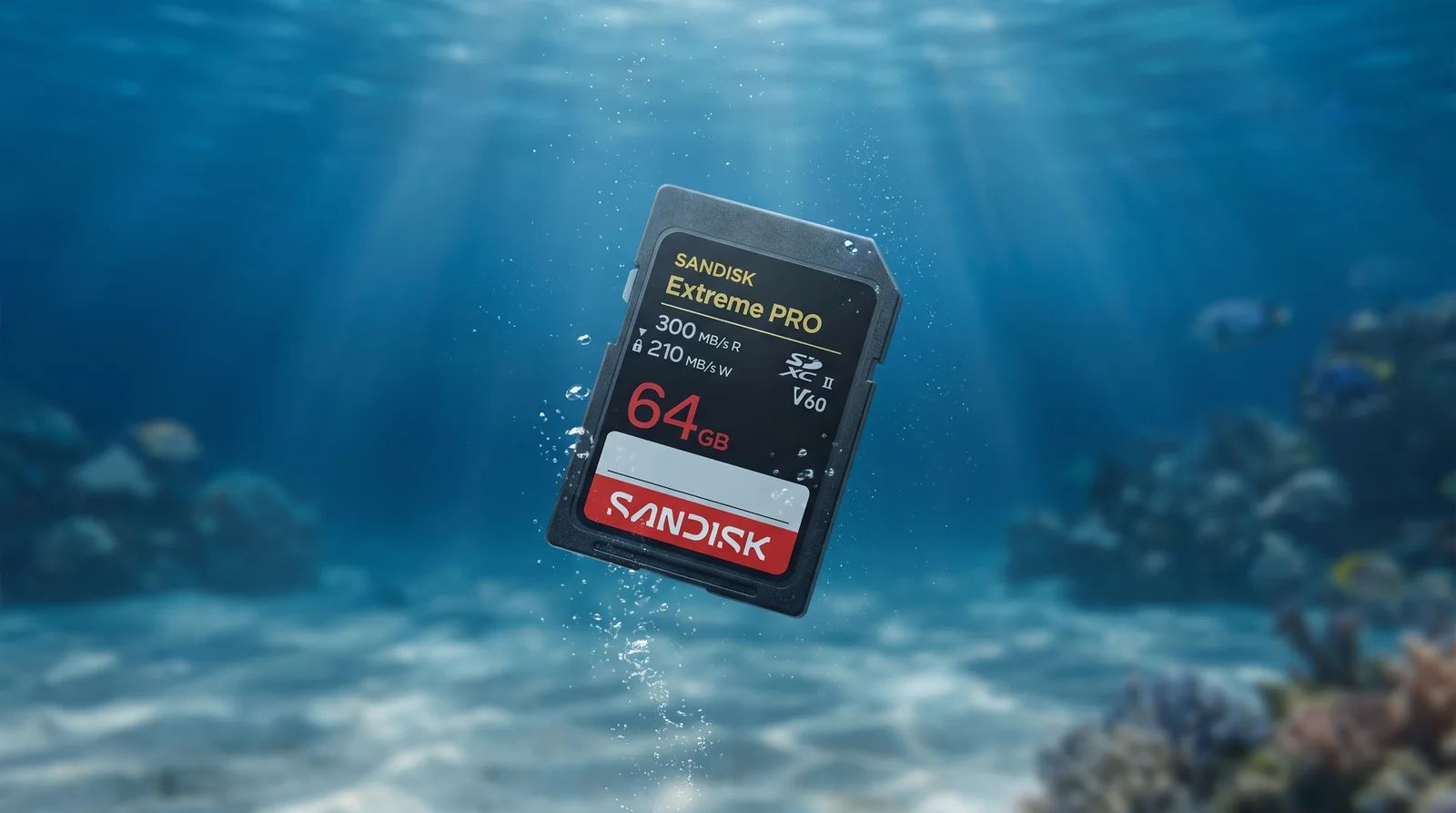 SanDisk Extreme PRO SDXC UHS-II V60: Veiligheid voor 6K-opnamen onderwater.