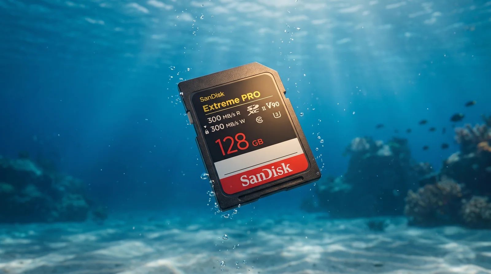 SanDisk Extreme PRO SDXC UHS-II V90: Cruciaal voor 8K-opnamen onderwater.