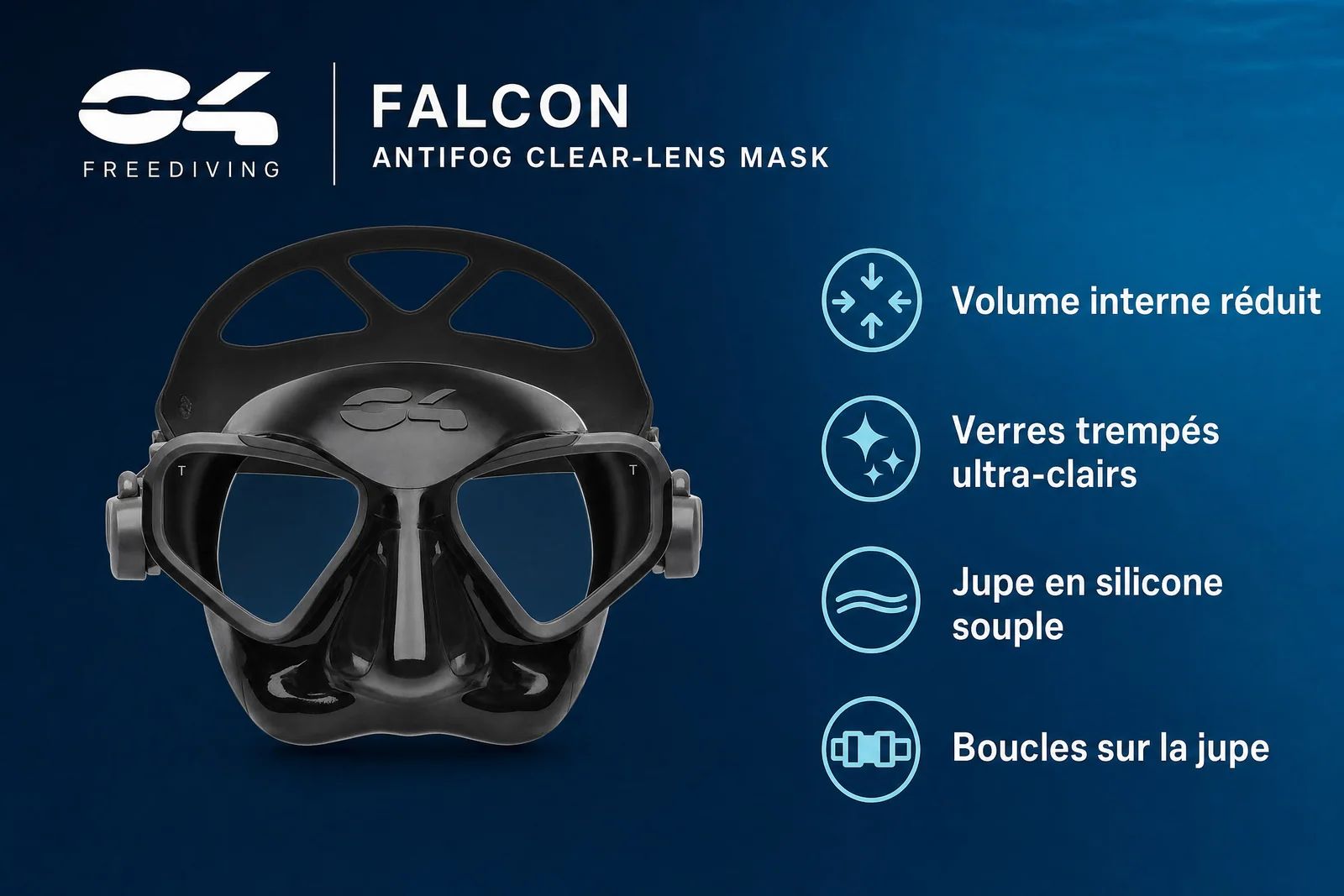 Test documenté du masque C4 Freediving Falcon Antifog : analyse technique et optique