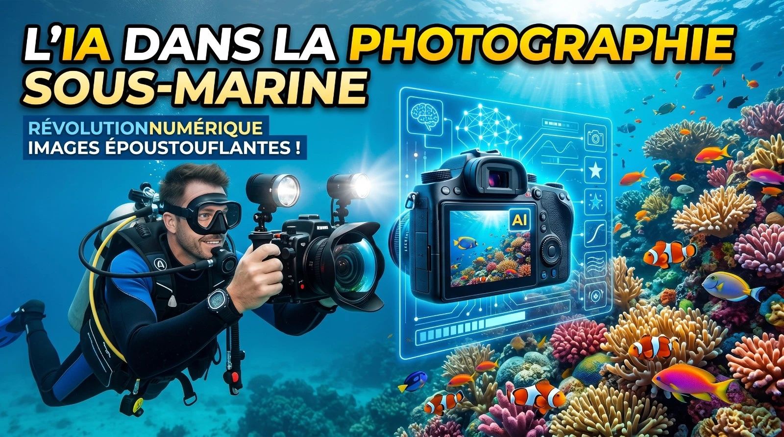 KI en onderwaterfotografie 2026: van SeaSplat tot Topaz en Adobe