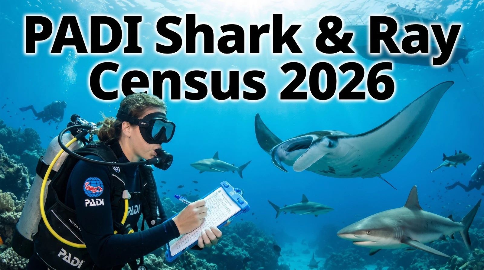 PADI Shark & Ray Census 2026 : photographier les requins pour la science