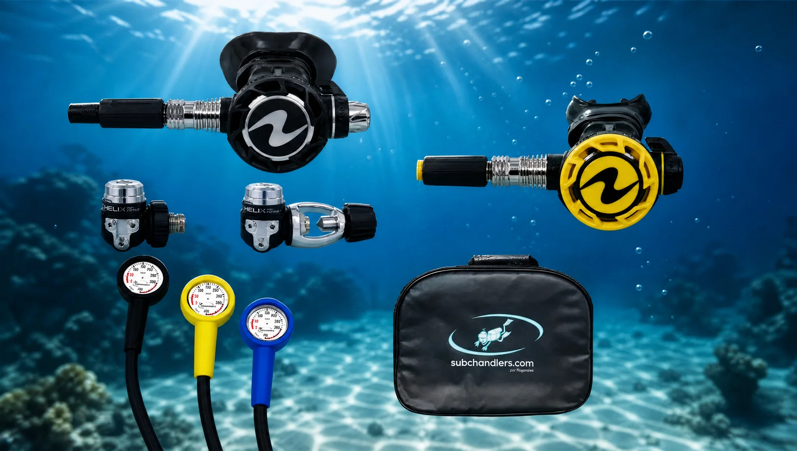 Aqualung Pack détendeur Aqualung Helix pro compact DIN + Octopus