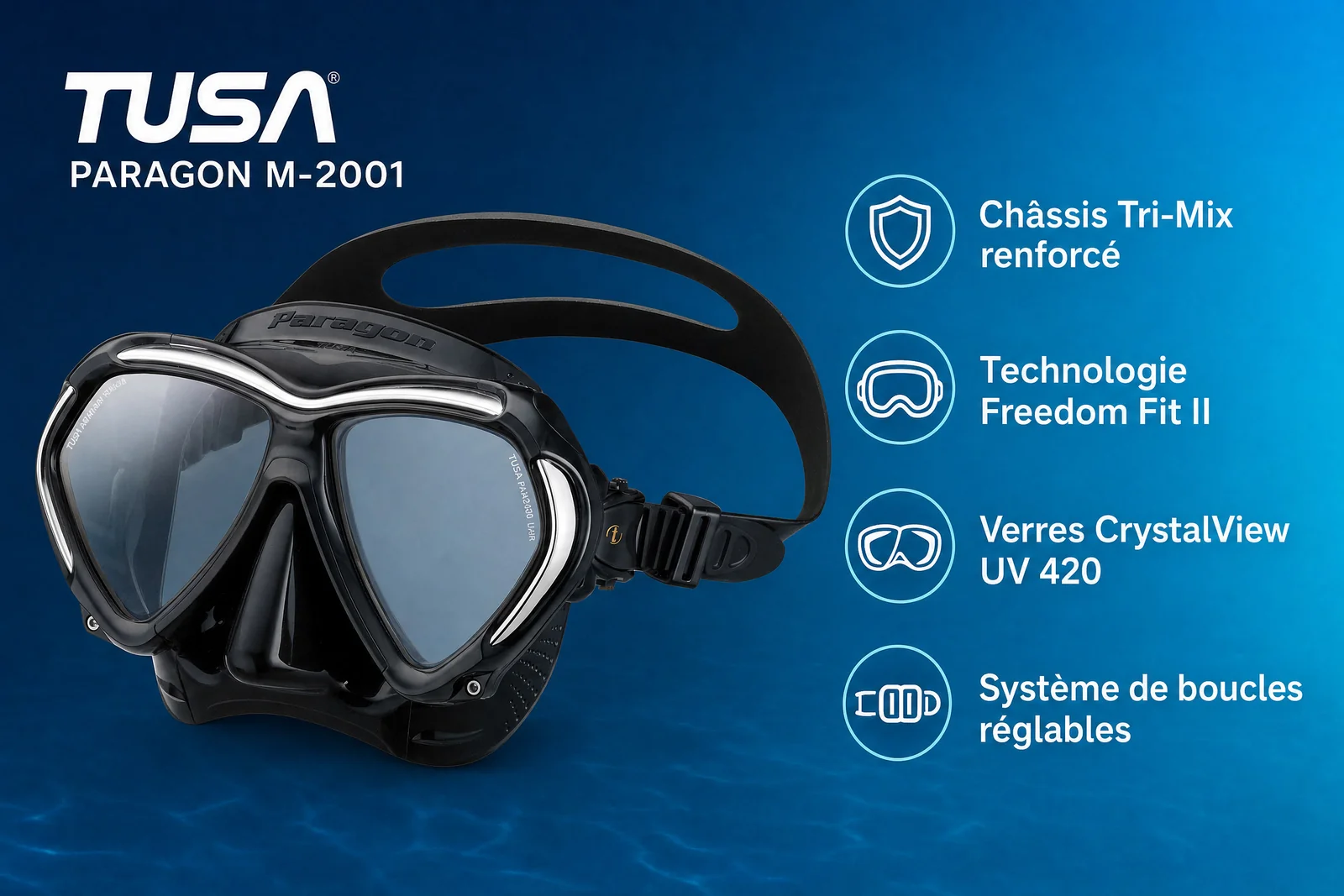 Review and product information: Tusa Paragon M-2001 dive mask.