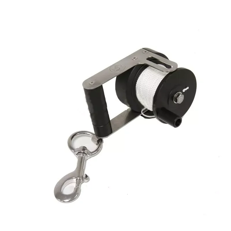 Dévidoir support inox à frein automatique 40 m, réf. 42709