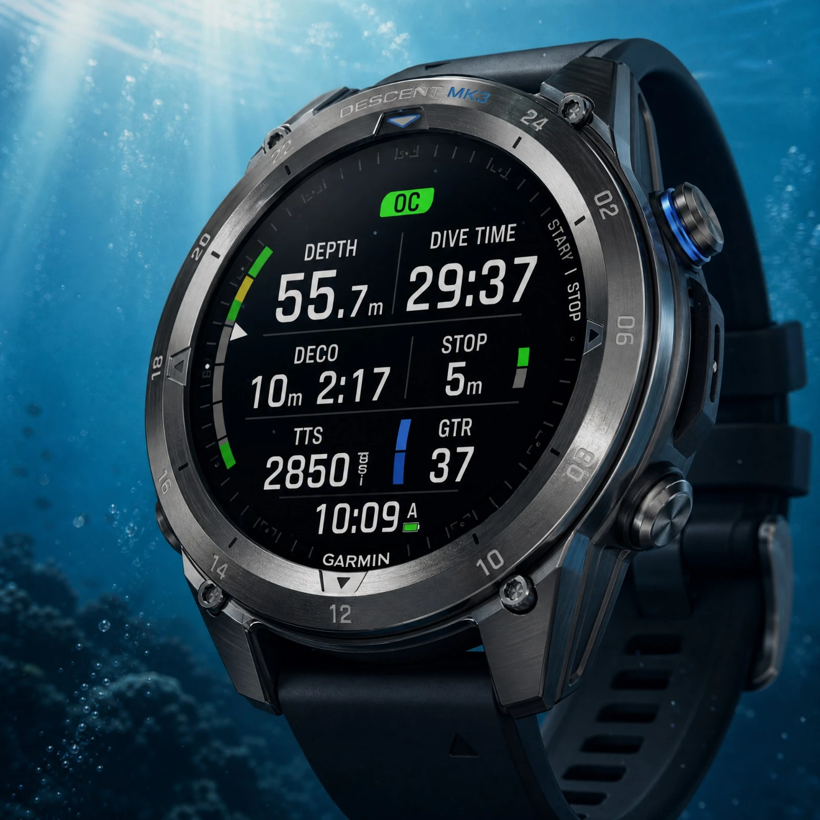 Test van de Garmin Descent Mk3: Het perfecte compromis zonder luchtbeheer?