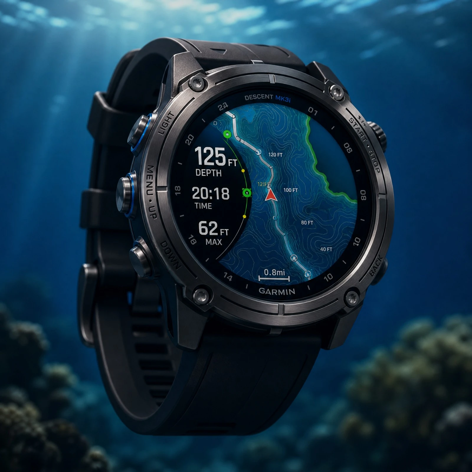 Garmin Descent Mk3i review: The AMOLED screen serves decompression needs.