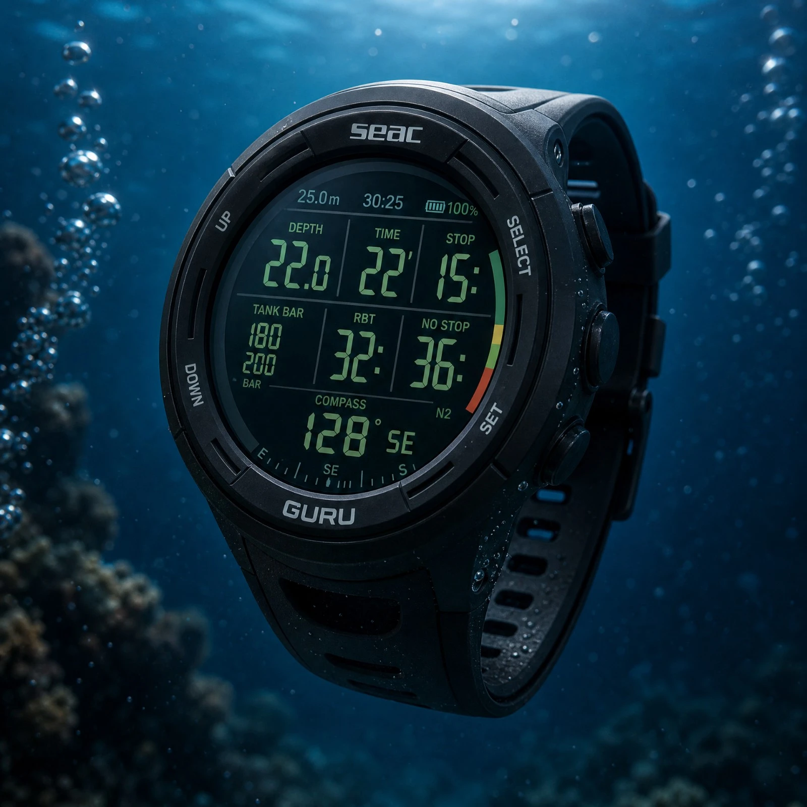 SEAC Guru dive computer review: The complete technical watch.