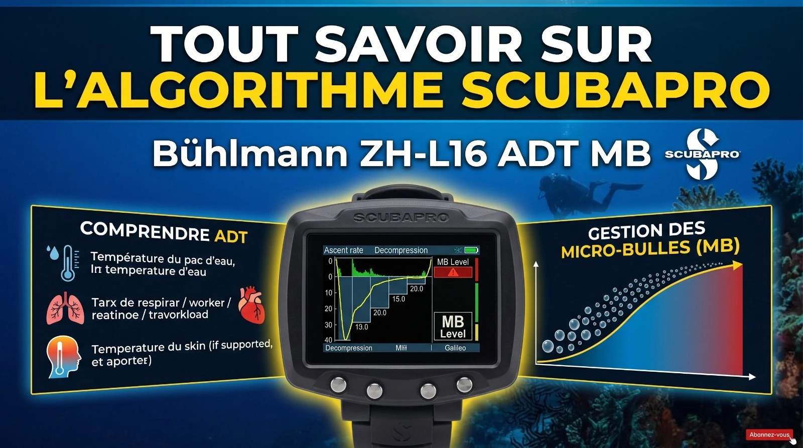 Alles weten over het Bühlmann ZH-L16 ADT MB algoritme (Scubapro): Recensies, veiligheid en instellingen.